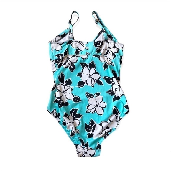 Beach House One Piece Swimsuit Hawaiian Floral Print Small - Picture 6 of 12